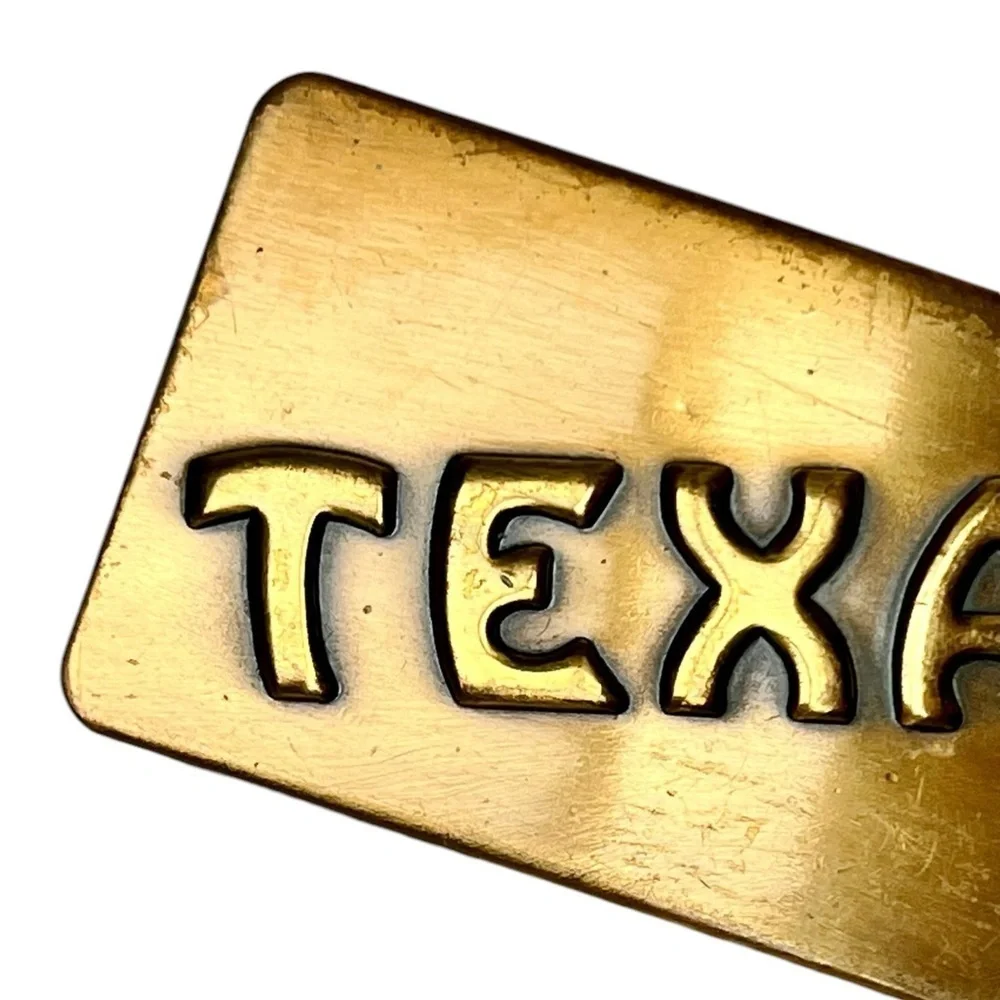 Vintage Texas Solid Brass Belt Buckle Lonestar State Western Streetwear